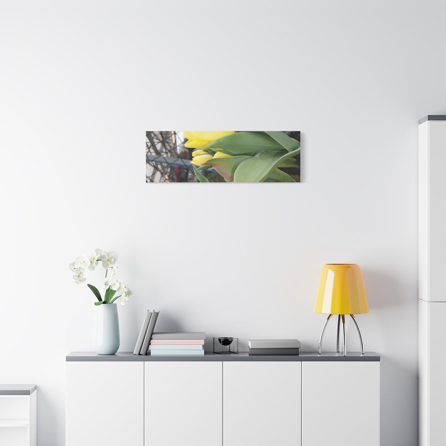 Yellow Tulip Stretched Canvas Art - Vibrant Floral Decor for Home & Gifts