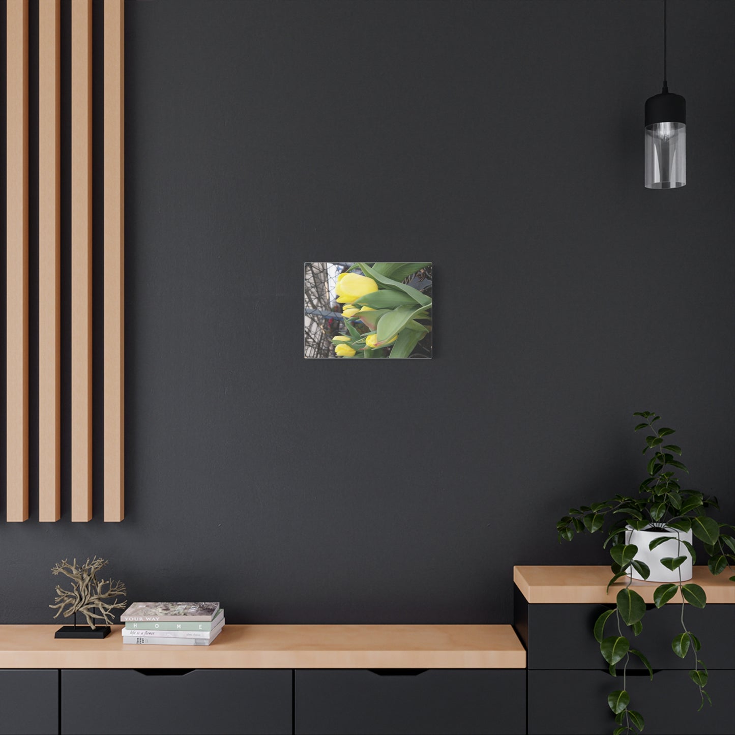 Yellow Tulip Stretched Canvas Art - Vibrant Floral Decor for Home & Gifts