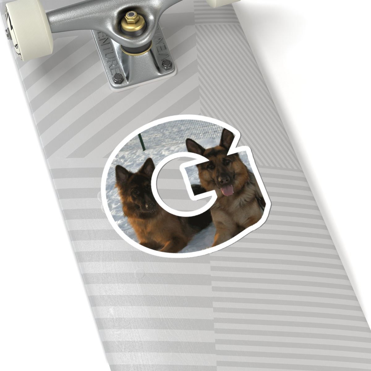 German Shepherds In Snow in G Custom Dog Photo Kiss-Cut Stickers - Perfect for Pet Lovers