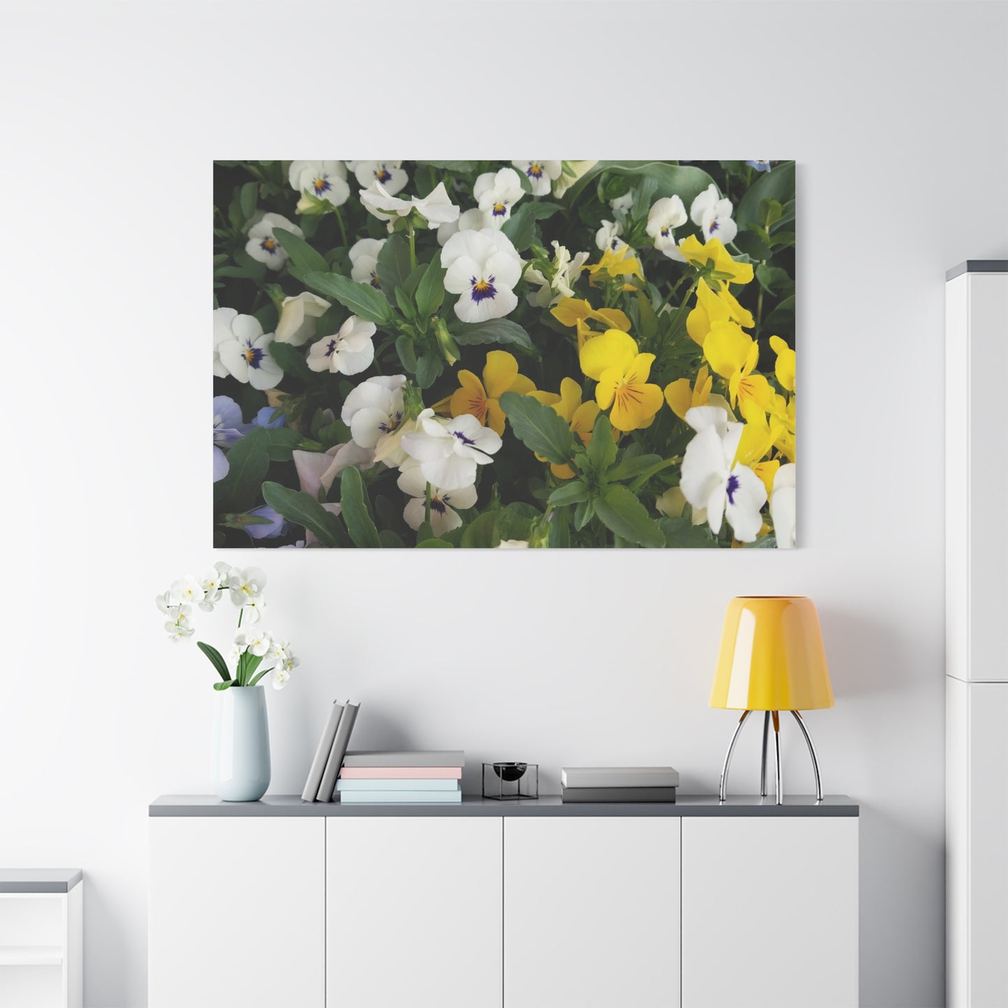 Pansies Floral Canvas Wall Art - Vibrant Pansy Design for Home Decor