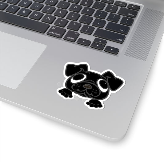 Pug Black Cartoon Adorable Pug Kiss-Cut Stickers | Cute Dog Vinyl Decals for Pet Lovers, Laptop Stickers, Fun Gifts, Dog-themed Decor