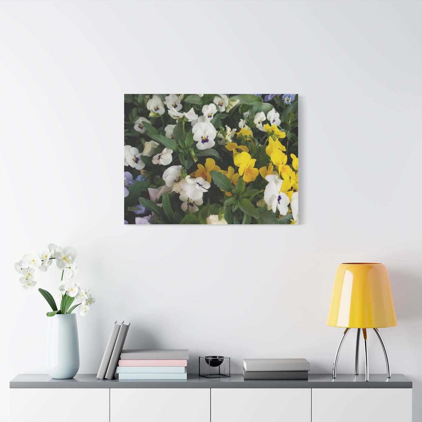 Pansies Floral Canvas Wall Art - Vibrant Pansy Design for Home Decor