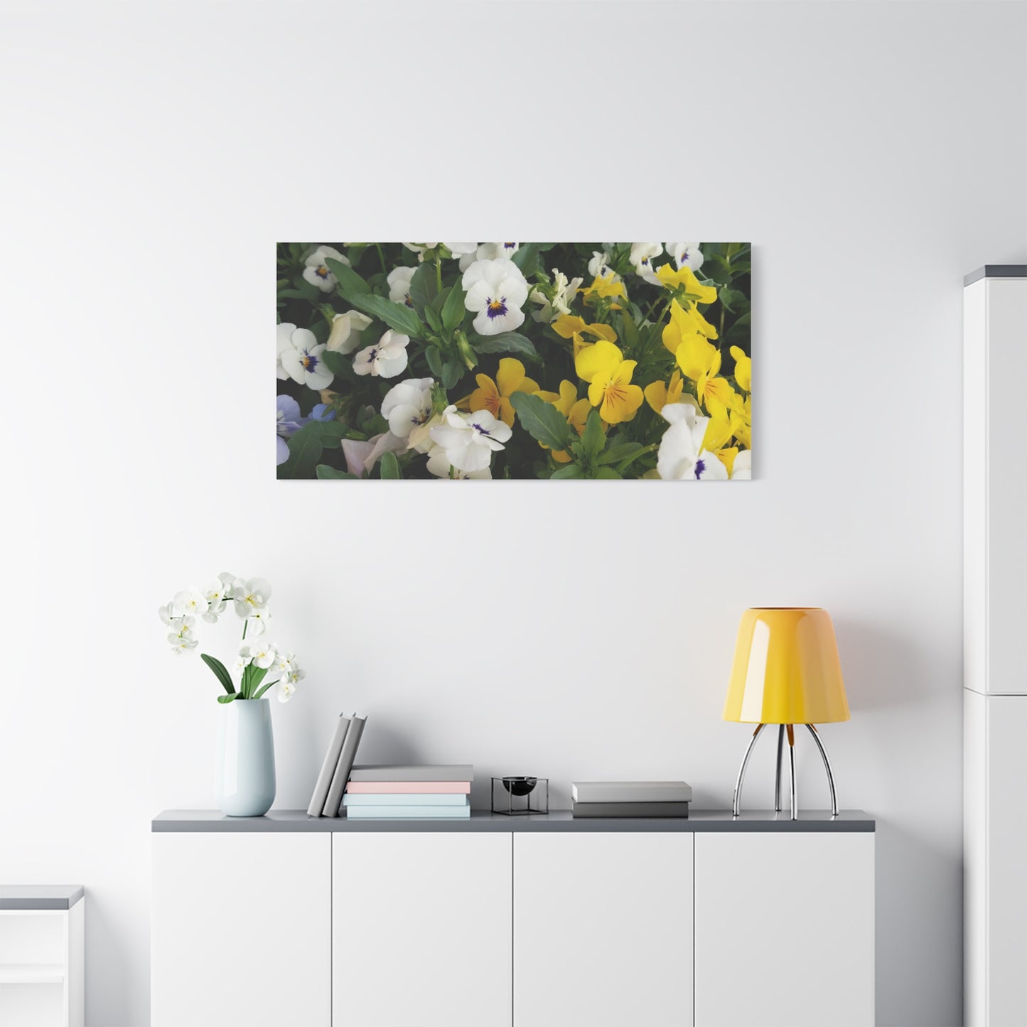 Pansies Floral Canvas Wall Art - Vibrant Pansy Design for Home Decor