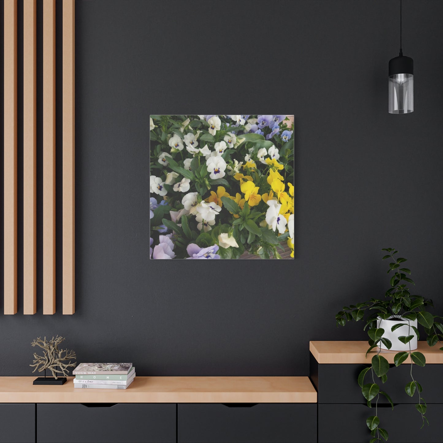 Pansies Floral Canvas Wall Art - Vibrant Pansy Design for Home Decor