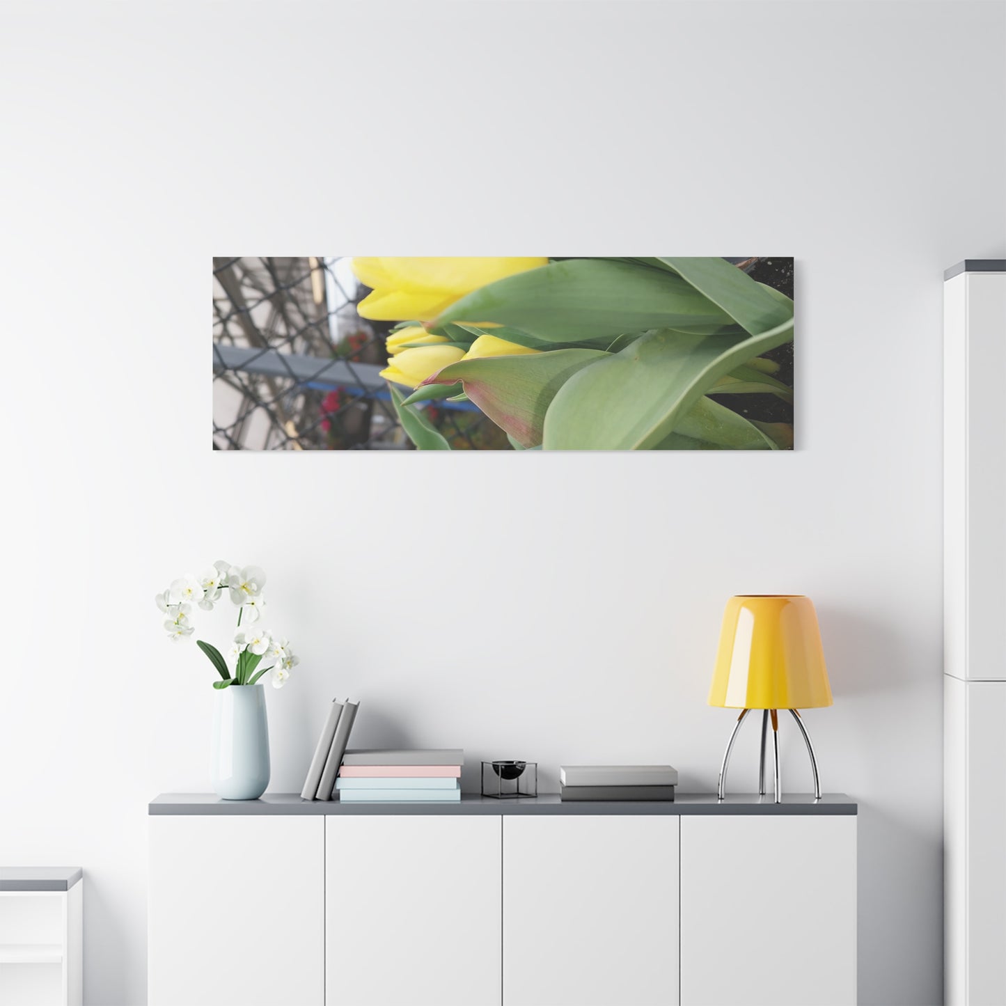 Yellow Tulip Stretched Canvas Art - Vibrant Floral Decor for Home & Gifts