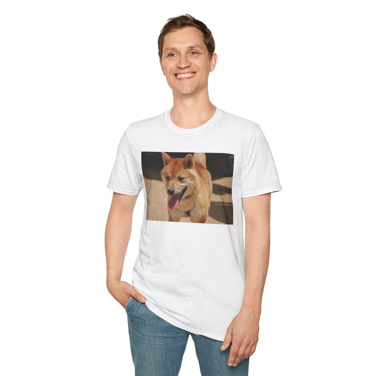 Cute Shiba Inu Unisex Softstyle T-Shirt, Pet Lover Gift, Animal Lover Tee, Casual Wear, Summer Style