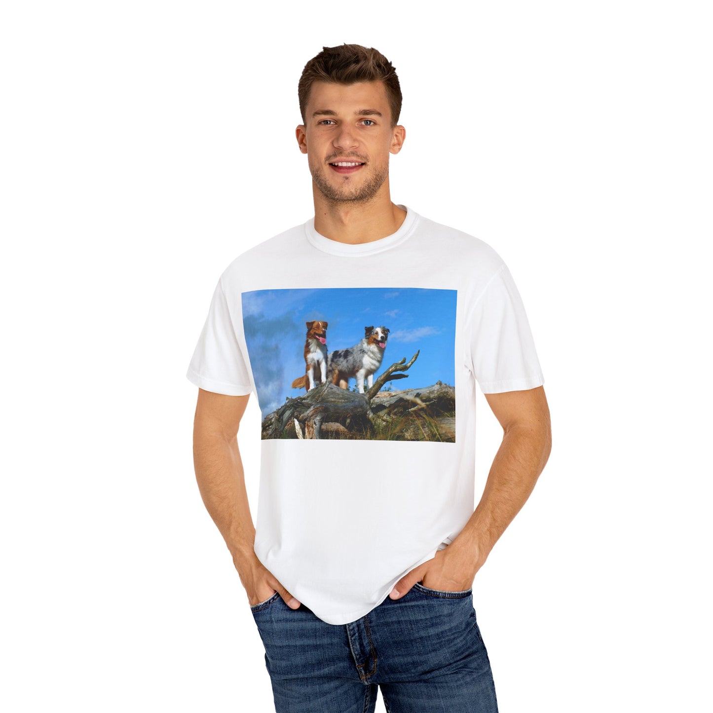 Miniature American Shepherd Group Nature-Inspired Dog Lover T-Shirt, Cute Dog Tee, Gift for Dog Owners, Casual Wear, Pet Lover Apparel