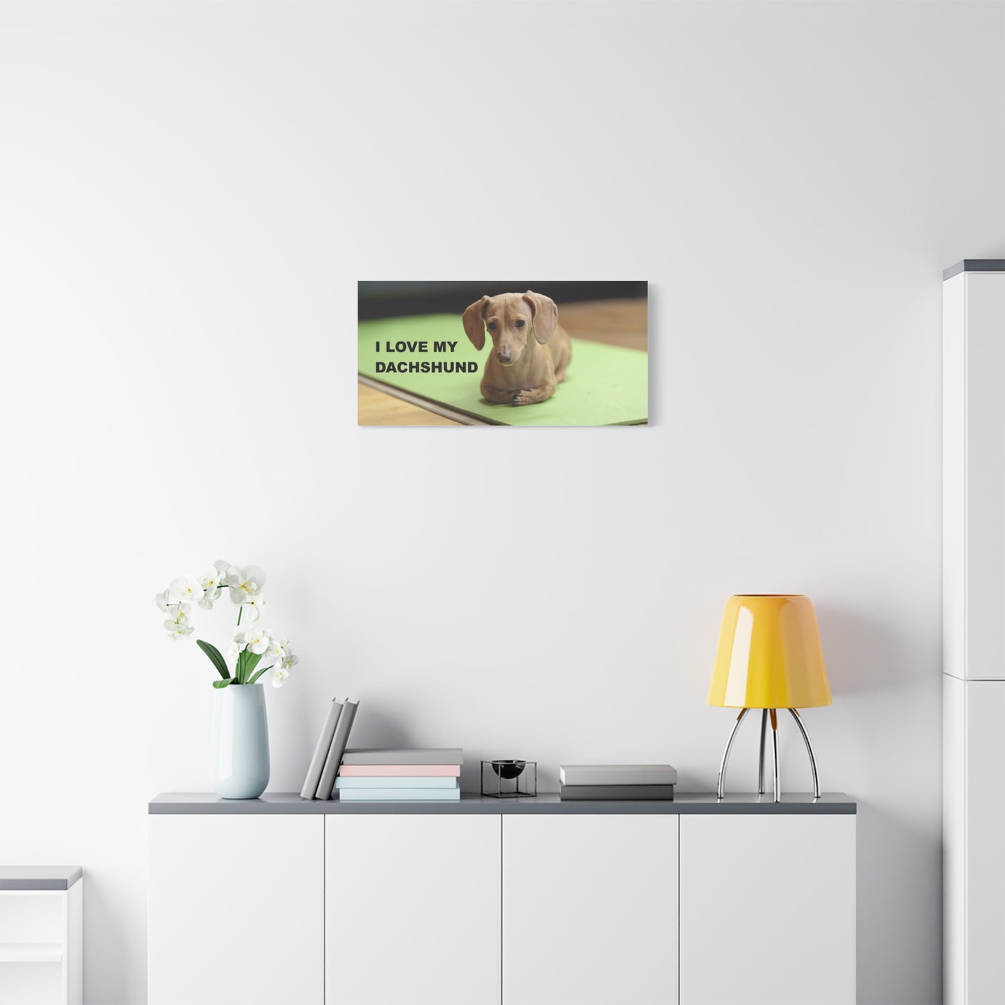 I Love My Dachshund Canvas Print, Pet Lover Wall Art, Dog Decor, Animal Wall Hanging, Home Decoration, Gift for Dachshund Owners