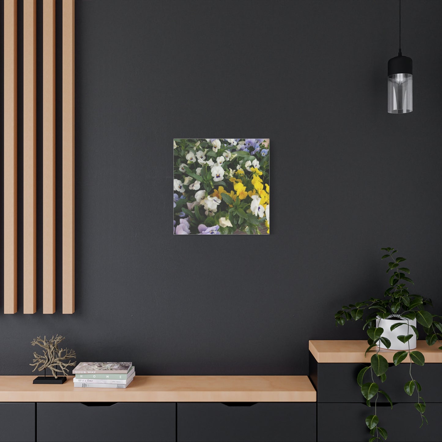 Pansies Floral Canvas Wall Art - Vibrant Pansy Design for Home Decor