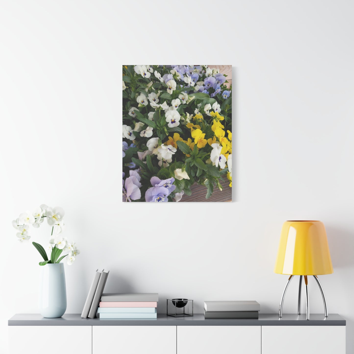 Pansies Floral Canvas Wall Art - Vibrant Pansy Design for Home Decor