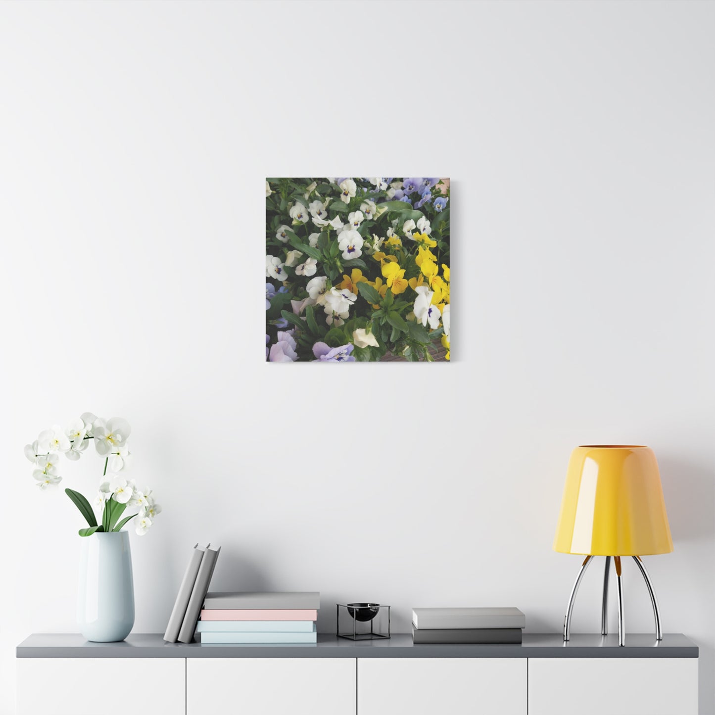 Pansies Floral Canvas Wall Art - Vibrant Pansy Design for Home Decor