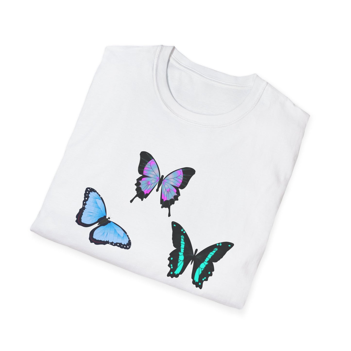 Colorful Butterfly Graphic Unisex Softstyle T-Shirt | Casual Wear, Summer Fashion, Gift for Nature Lovers, Birthday Tee, Eco-Friendly [...]