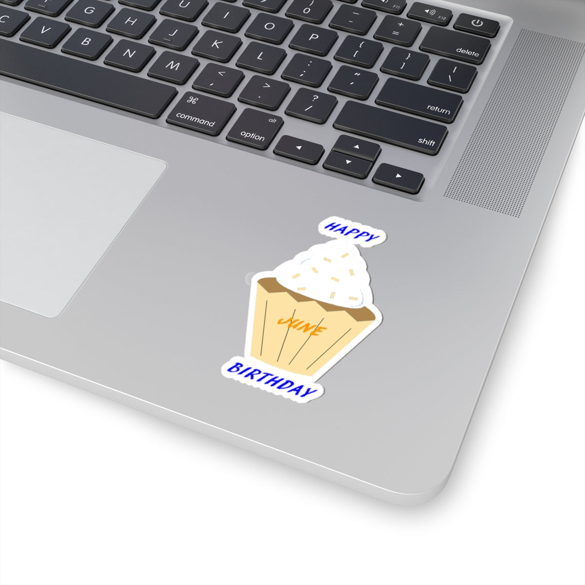 Happy Birthday June Kiss-Cut Stickers - Fun Cupcake Design for Celebrations
