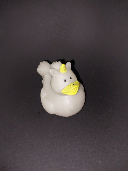 Gray Unicorn Rubber Duck