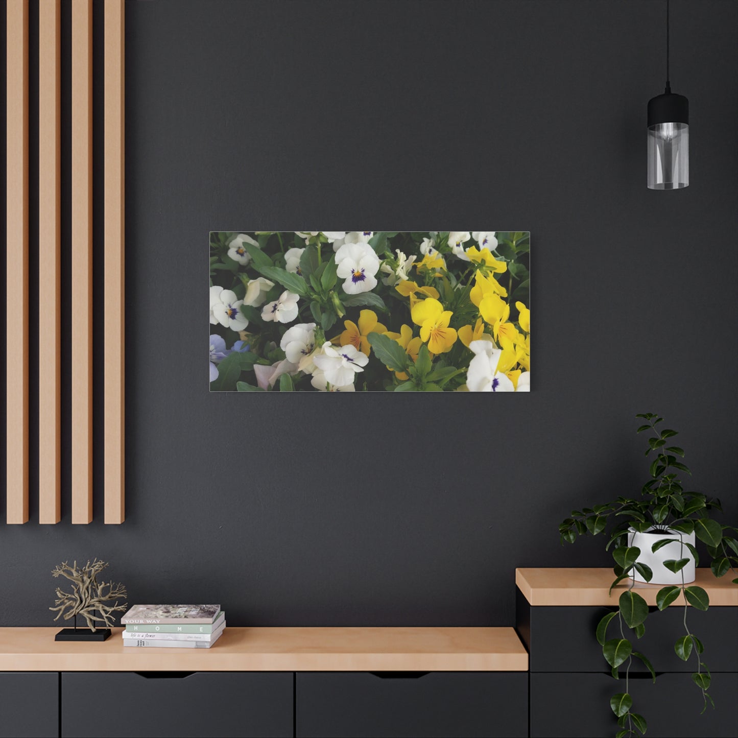 Pansies Floral Canvas Wall Art - Vibrant Pansy Design for Home Decor