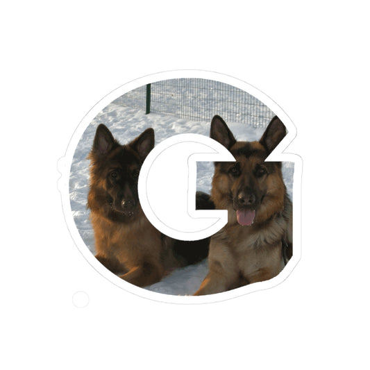 German Shepherds In Snow in G Custom Dog Photo Kiss-Cut Stickers - Perfect for Pet Lovers