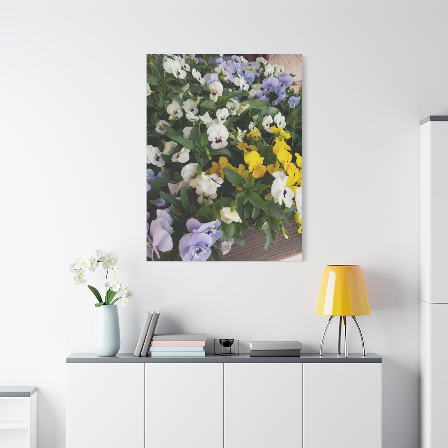 Pansies Floral Canvas Wall Art - Vibrant Pansy Design for Home Decor
