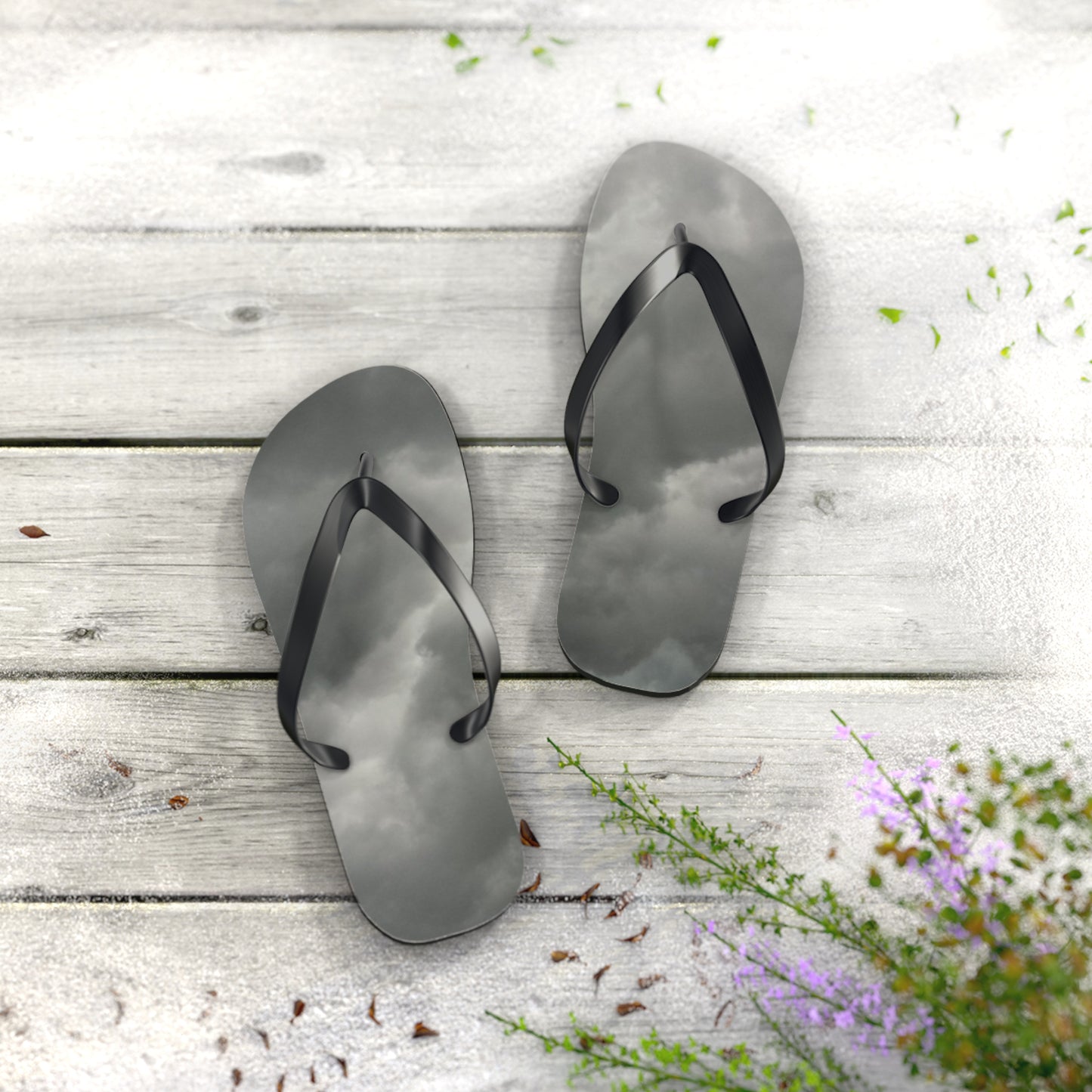 Cloudy Flip Flops - Stylish Beachwear, Vacation Essentials, Summer Footwear, Outdoor Adventures, Cloud Design