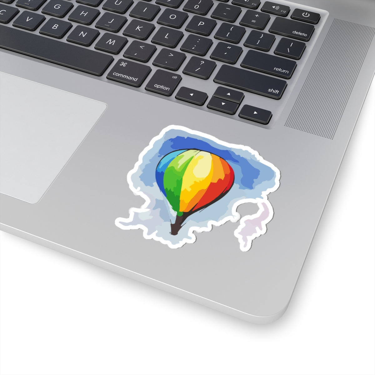 Rainbow Hot Air Balloon Kiss-Cut Stickers - Vibrant Decorative Stickers for Laptops and Journals