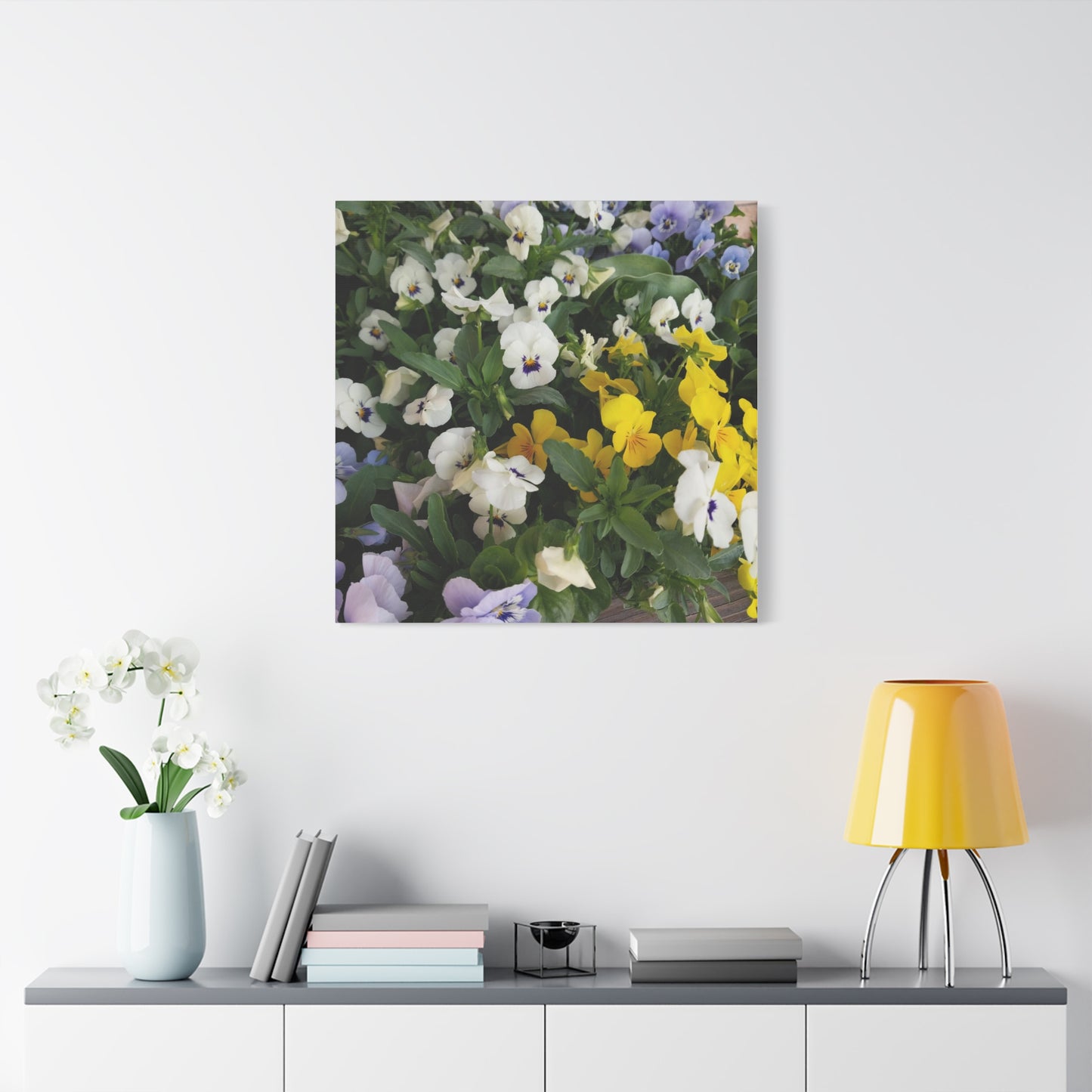 Pansies Floral Canvas Wall Art - Vibrant Pansy Design for Home Decor