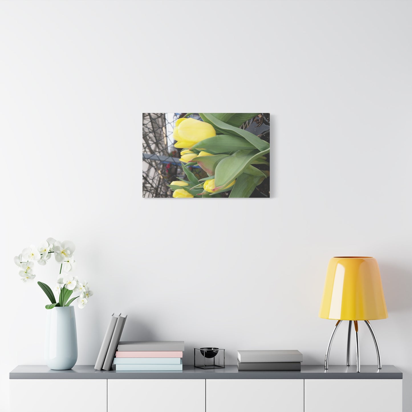 Yellow Tulip Stretched Canvas Art - Vibrant Floral Decor for Home & Gifts