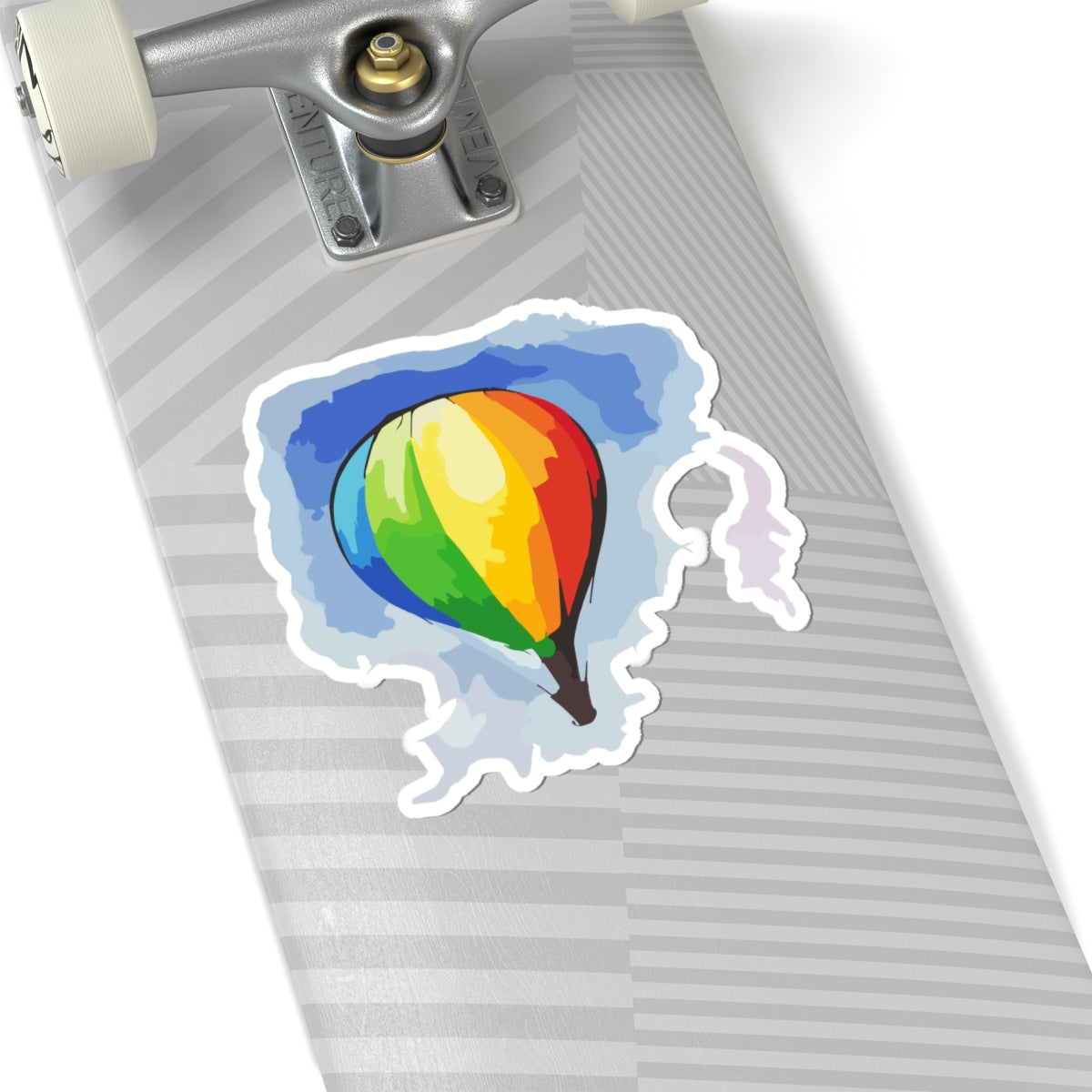 Rainbow Hot Air Balloon Kiss-Cut Stickers - Vibrant Decorative Stickers for Laptops and Journals
