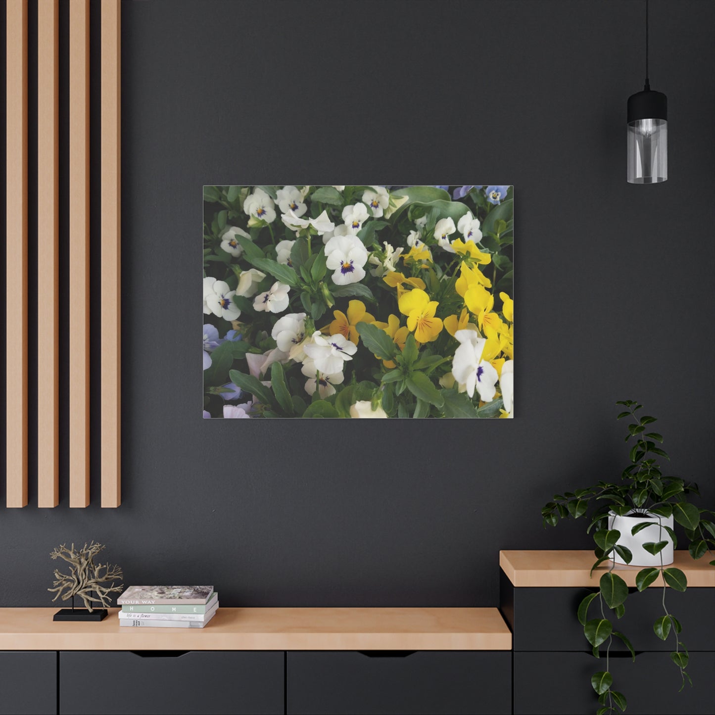 Pansies Floral Canvas Wall Art - Vibrant Pansy Design for Home Decor