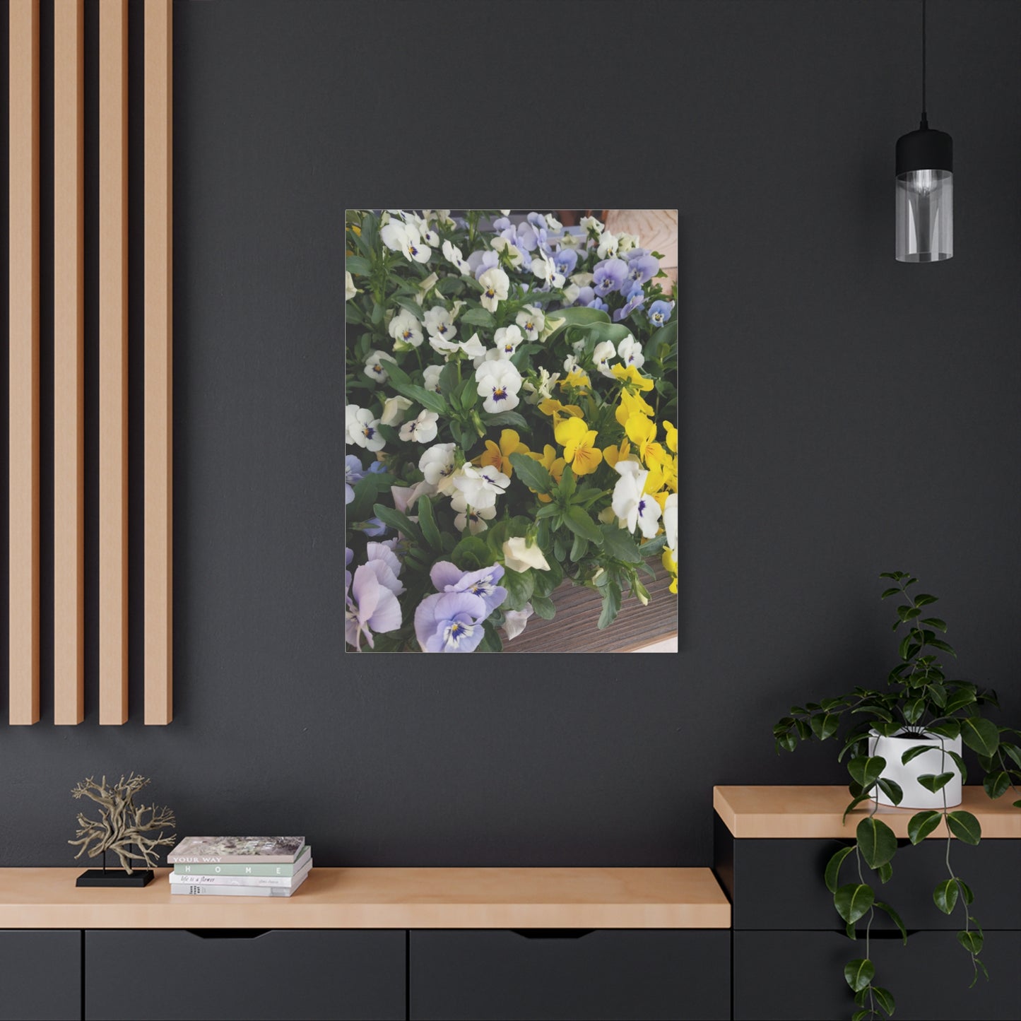 Pansies Floral Canvas Wall Art - Vibrant Pansy Design for Home Decor
