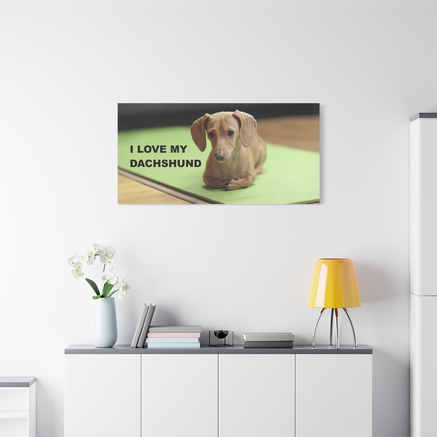 I Love My Dachshund Canvas Print, Pet Lover Wall Art, Dog Decor, Animal Wall Hanging, Home Decoration, Gift for Dachshund Owners