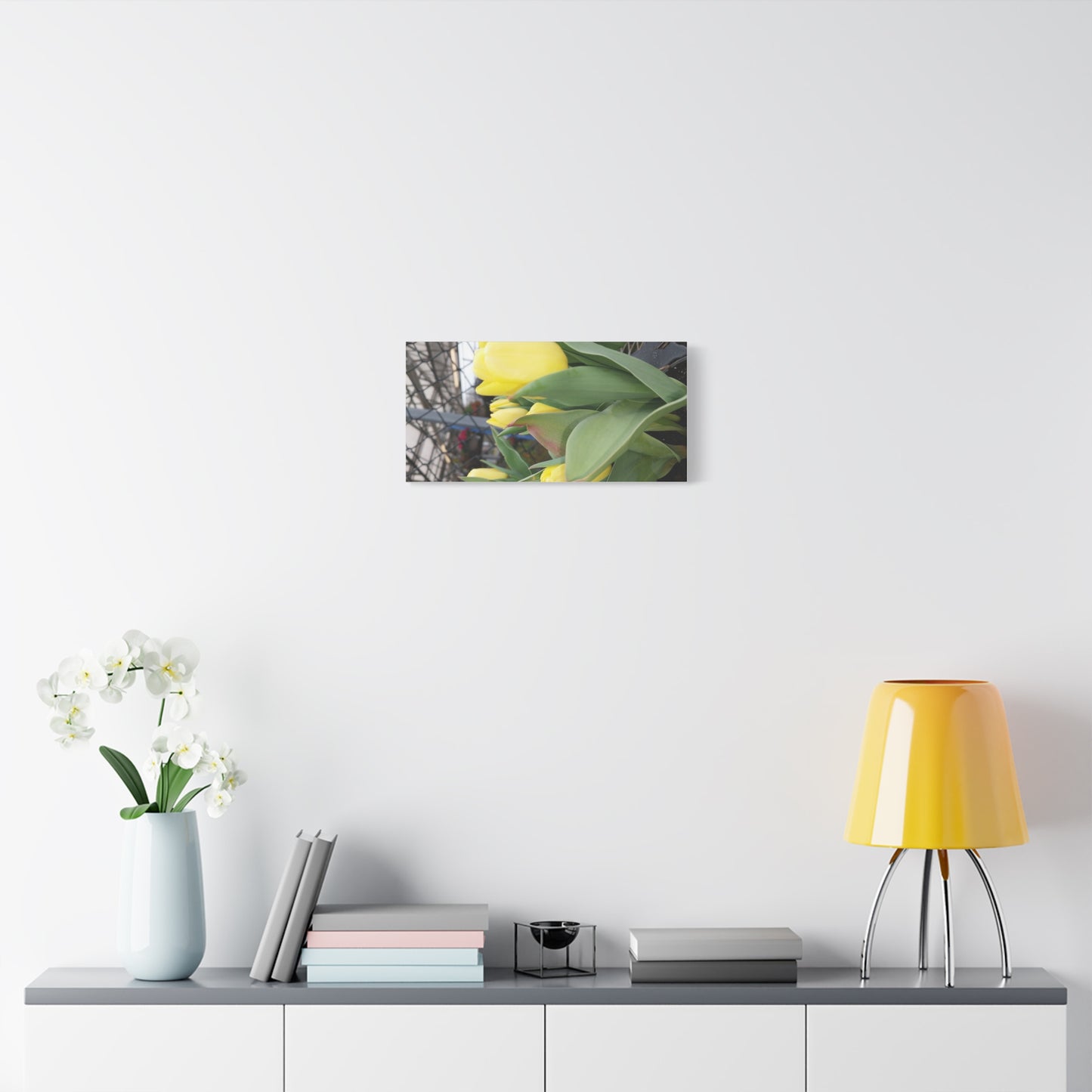 Yellow Tulip Stretched Canvas Art - Vibrant Floral Decor for Home & Gifts