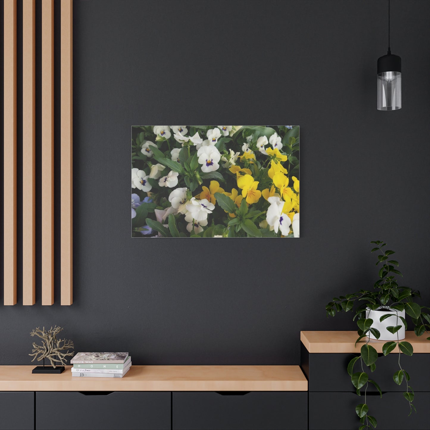 Pansies Floral Canvas Wall Art - Vibrant Pansy Design for Home Decor