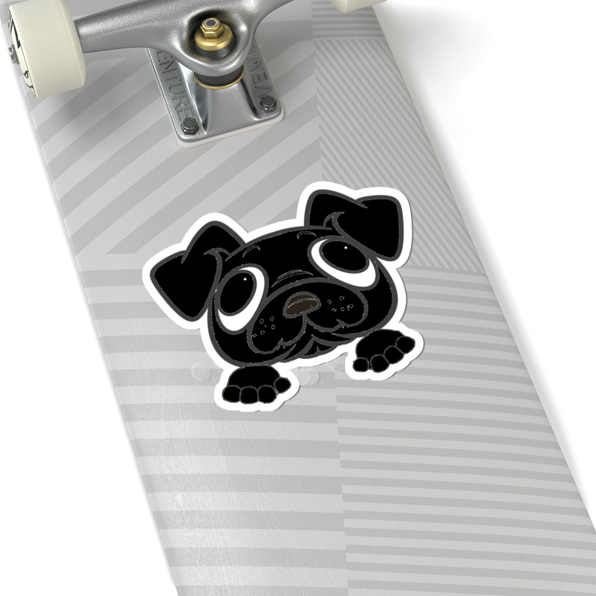 Pug Black Cartoon Adorable Pug Kiss-Cut Stickers | Cute Dog Vinyl Decals for Pet Lovers, Laptop Stickers, Fun Gifts, Dog-themed Decor