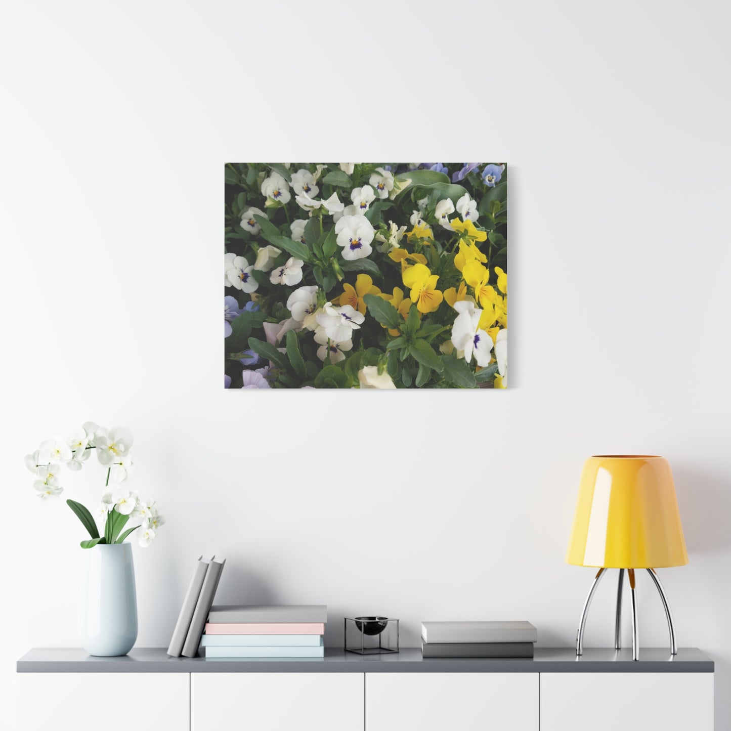 Pansies Floral Canvas Wall Art - Vibrant Pansy Design for Home Decor