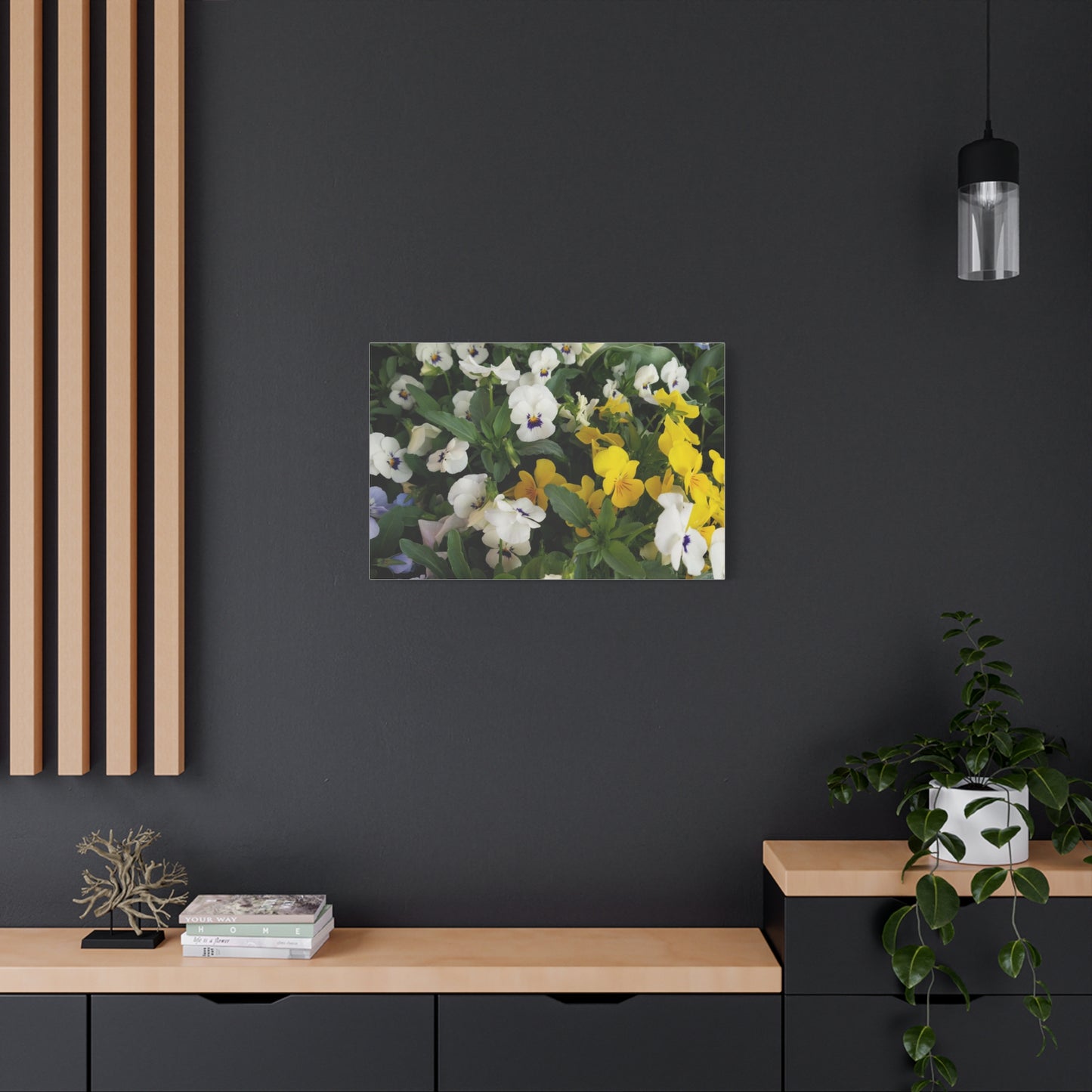 Pansies Floral Canvas Wall Art - Vibrant Pansy Design for Home Decor