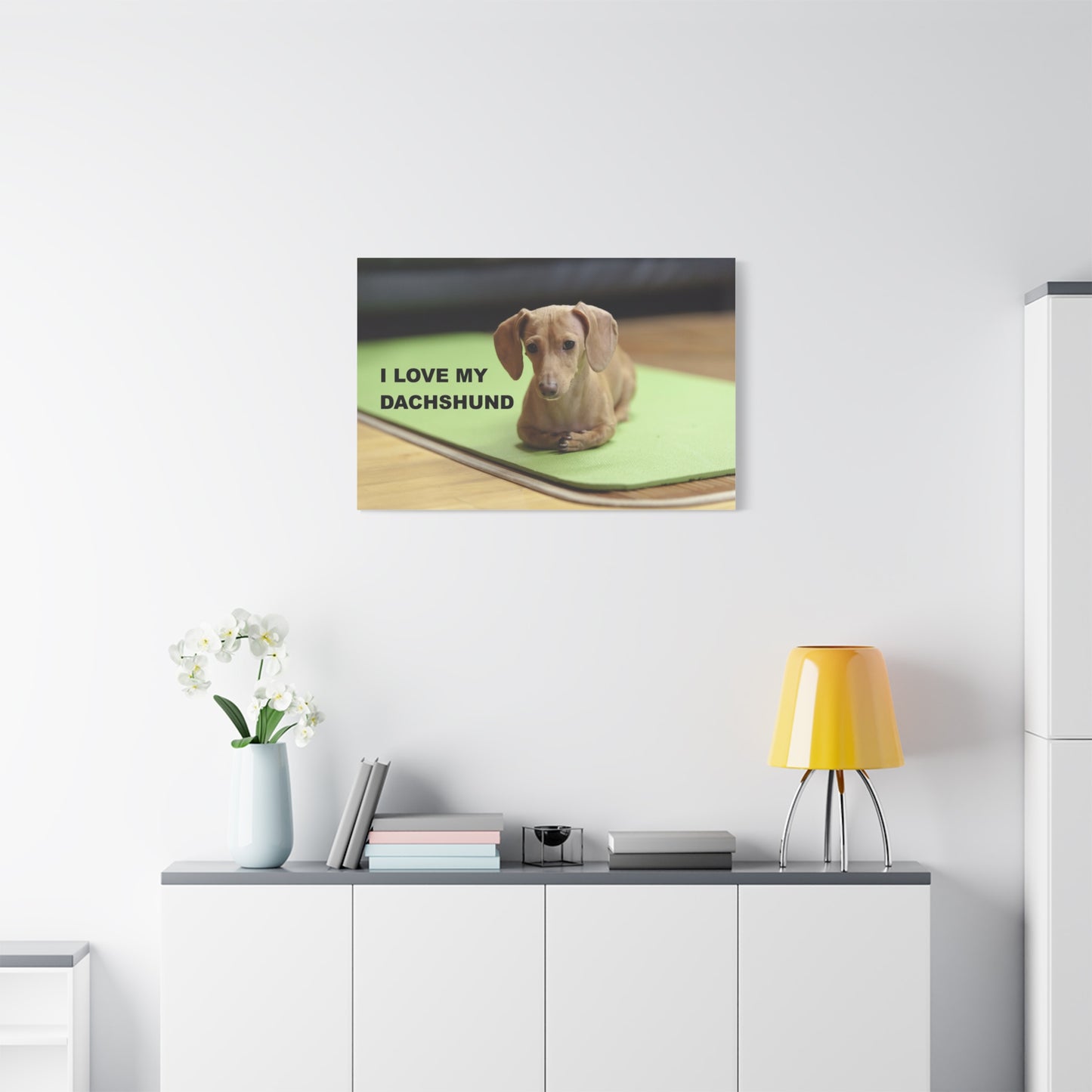 I Love My Dachshund Canvas Print, Pet Lover Wall Art, Dog Decor, Animal Wall Hanging, Home Decoration, Gift for Dachshund Owners