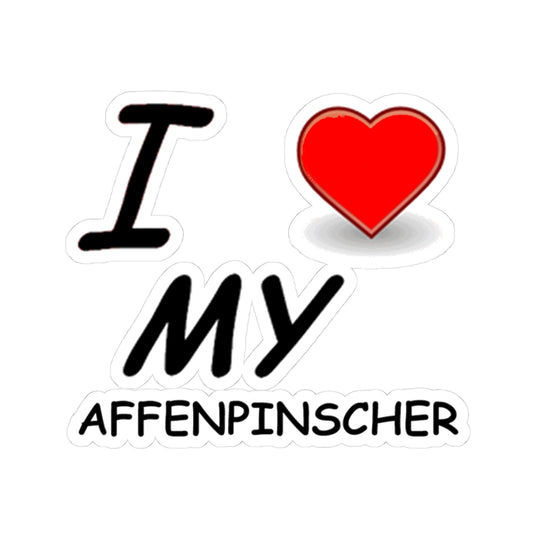 I Love My Affenpinscher Kiss-Cut Stickers - Perfect Pet Lover Decals