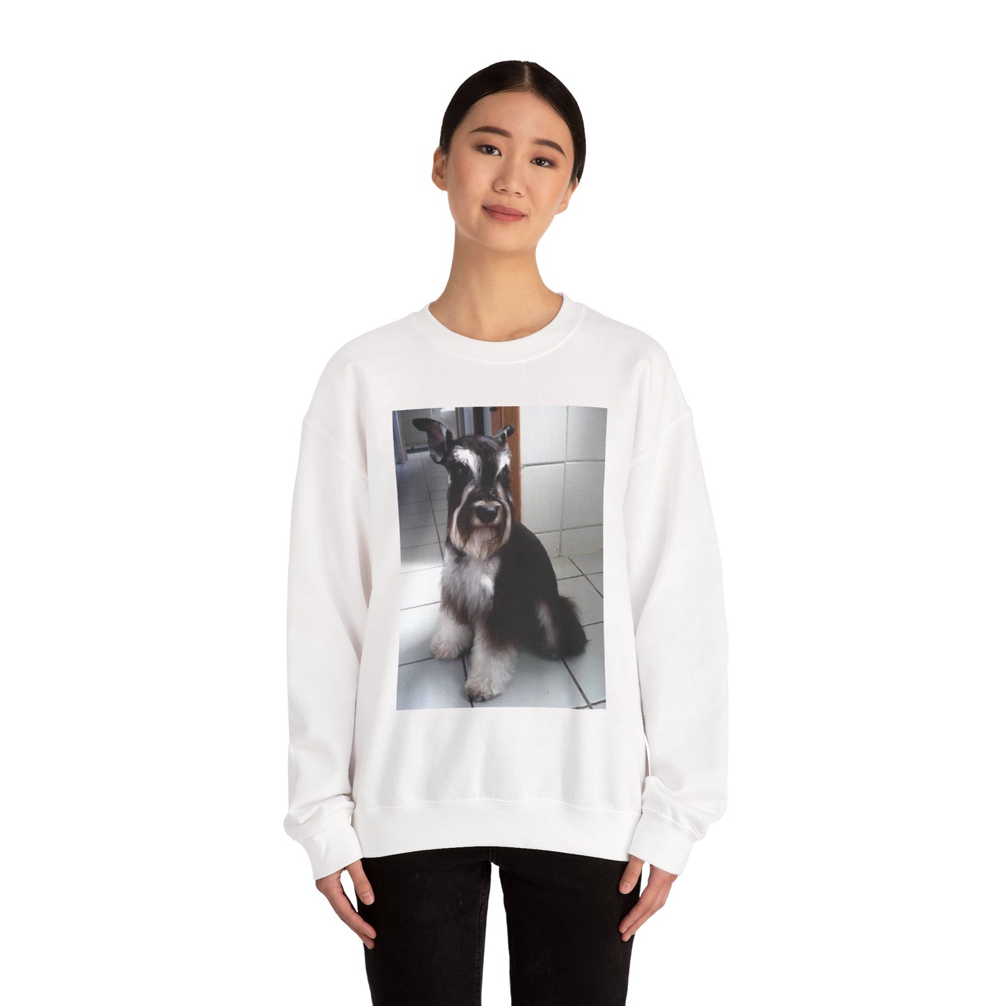 Miniature Schnauzer Sitting Warm & Whimsical Dog Lover's Crewneck Sweatshirt | Pet-Themed Gift, Cozy Loungewear, Perfect for Birthdays & Holidays