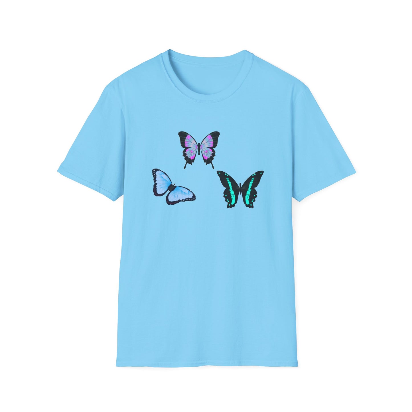 Colorful Butterfly Graphic Unisex Softstyle T-Shirt | Casual Wear, Summer Fashion, Gift for Nature Lovers, Birthday Tee, Eco-Friendly [...]