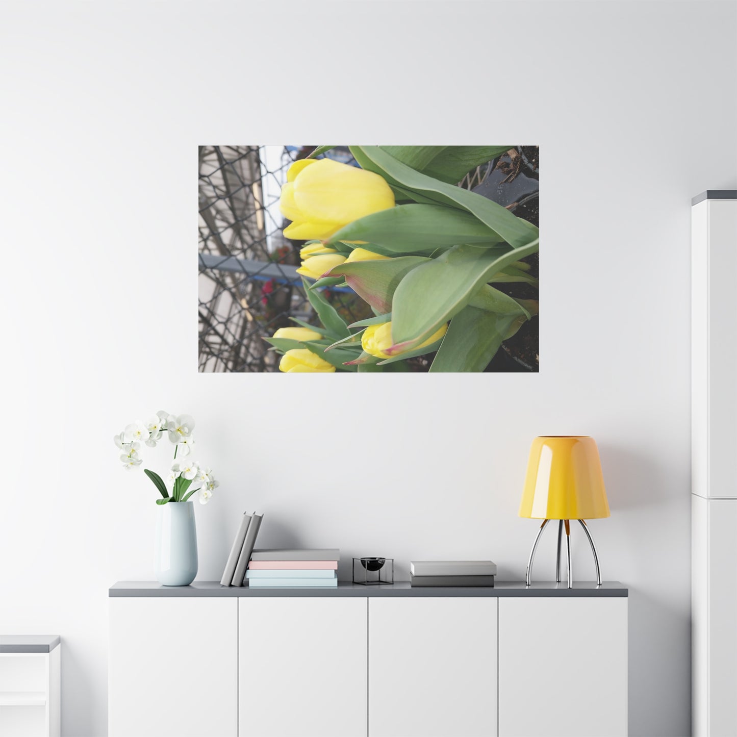 Yellow Tulip Stretched Canvas Art - Vibrant Floral Decor for Home & Gifts