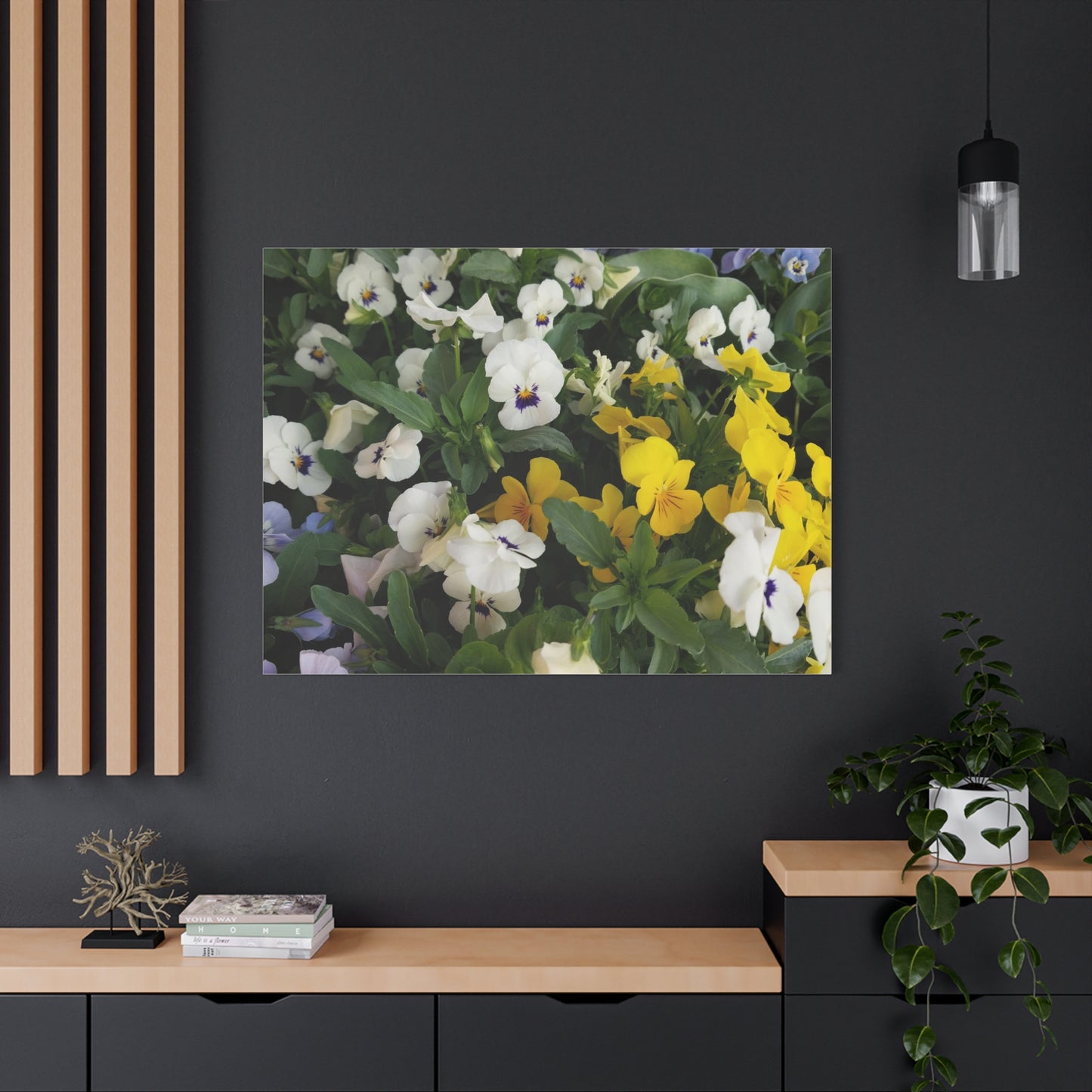 Pansies Floral Canvas Wall Art - Vibrant Pansy Design for Home Decor