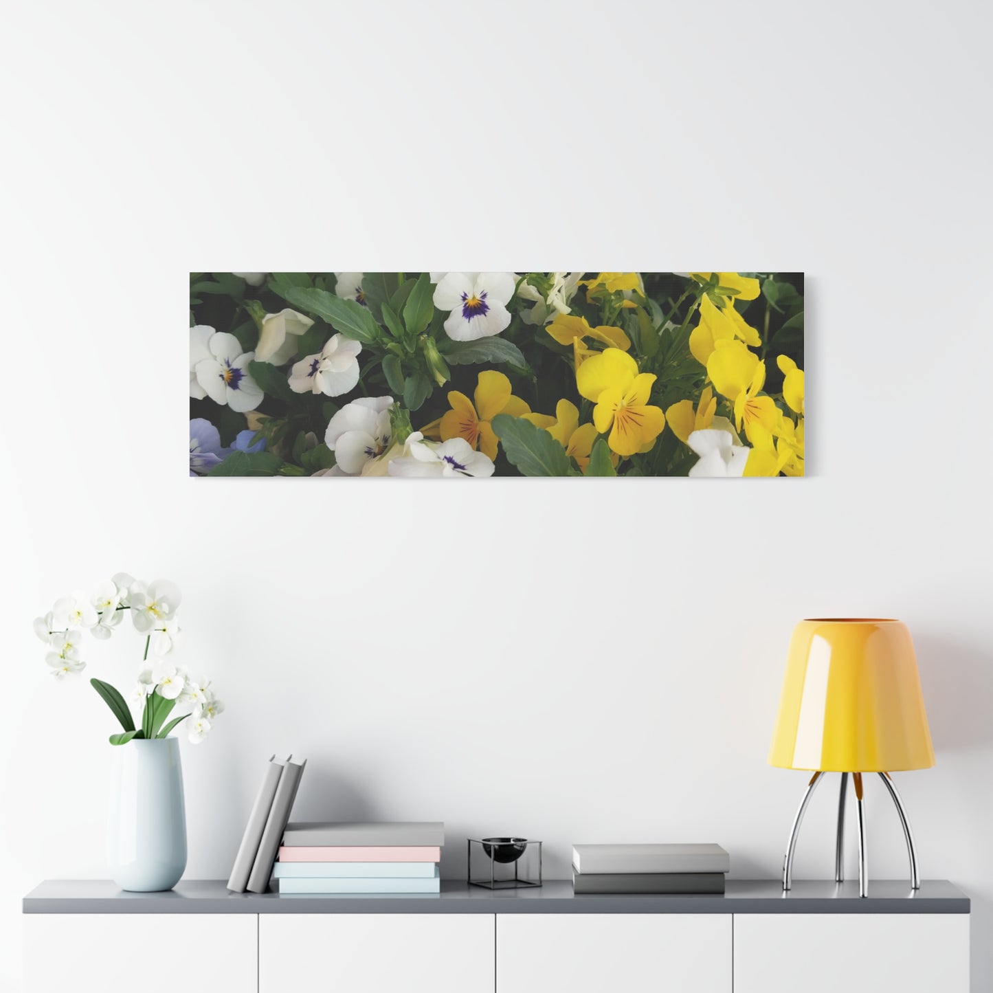 Pansies Floral Canvas Wall Art - Vibrant Pansy Design for Home Decor