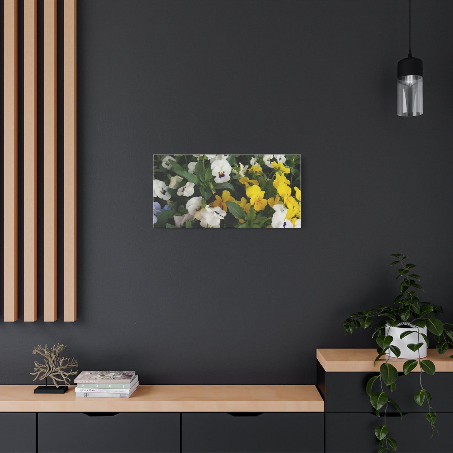 Pansies Floral Canvas Wall Art - Vibrant Pansy Design for Home Decor