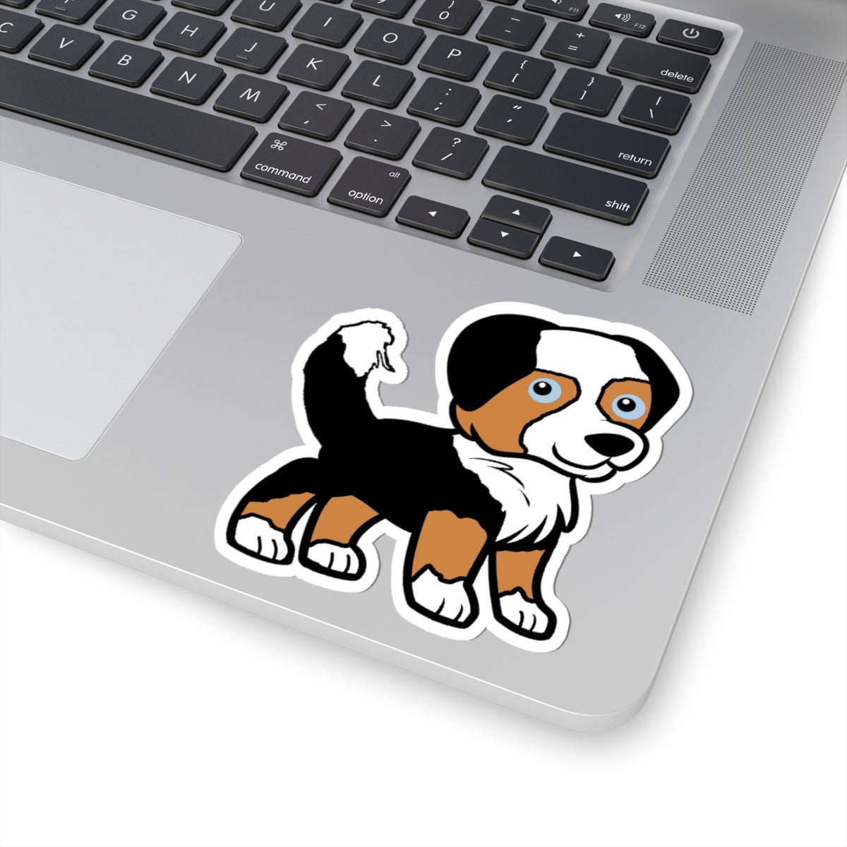 Australian Shepherd Black Tri with Tail Adorable Dog Kiss-Cut Stickers - Perfect for Pet Lovers and Celebrating Special Moments!