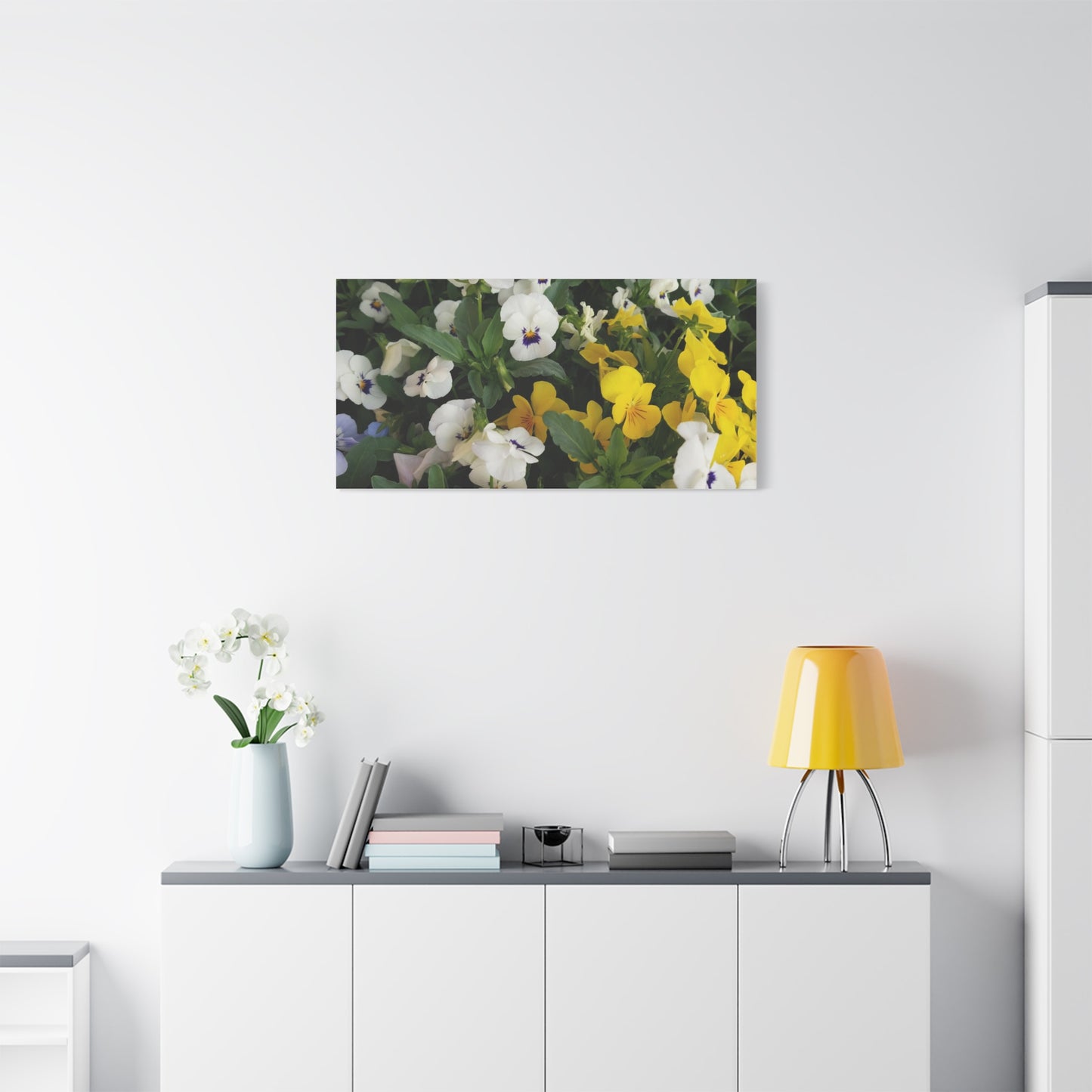 Pansies Floral Canvas Wall Art - Vibrant Pansy Design for Home Decor