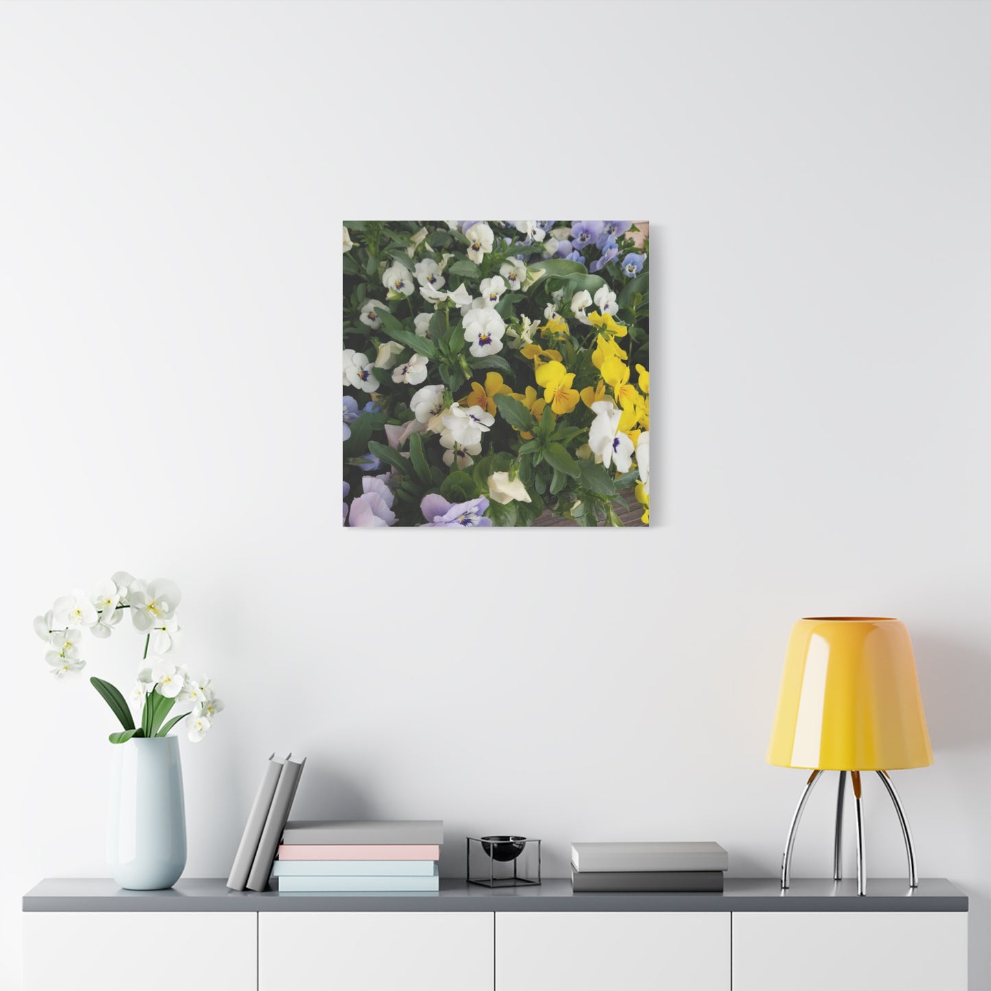 Pansies Floral Canvas Wall Art - Vibrant Pansy Design for Home Decor