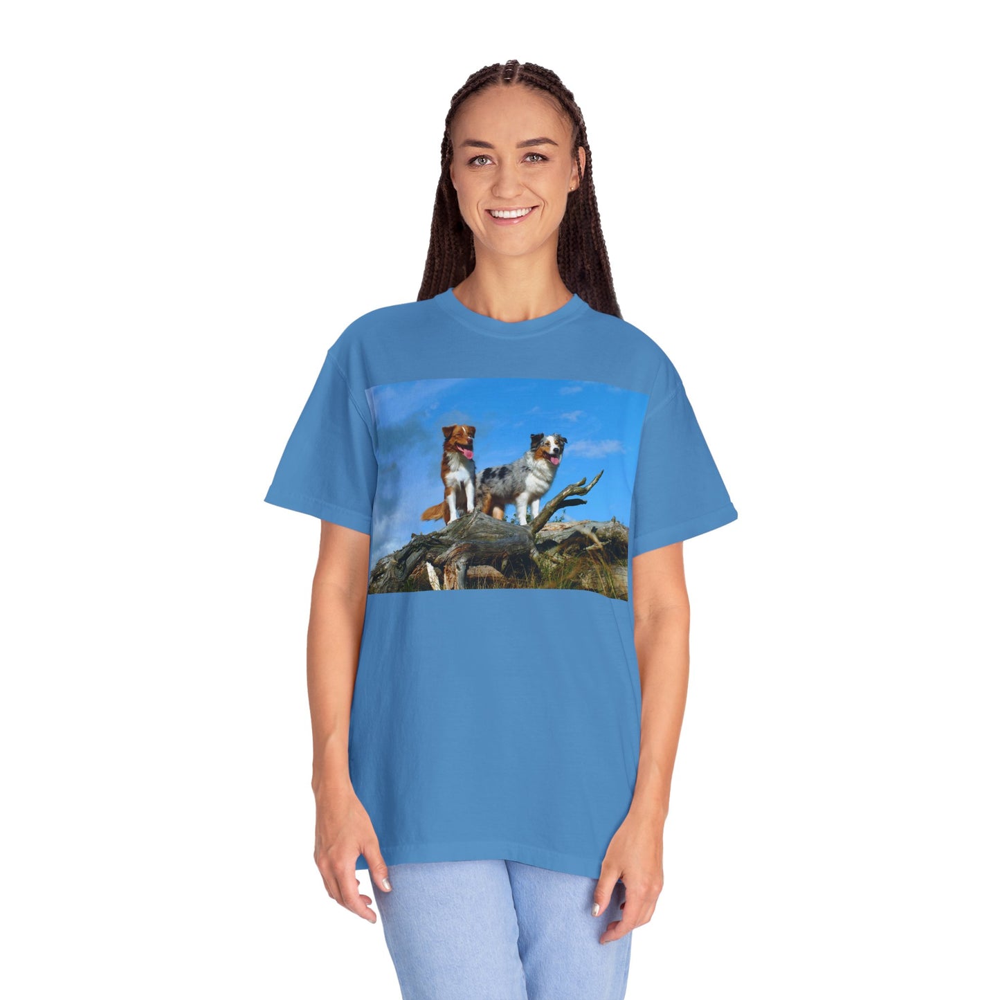 Miniature American Shepherd Group Nature-Inspired Dog Lover T-Shirt, Cute Dog Tee, Gift for Dog Owners, Casual Wear, Pet Lover Apparel