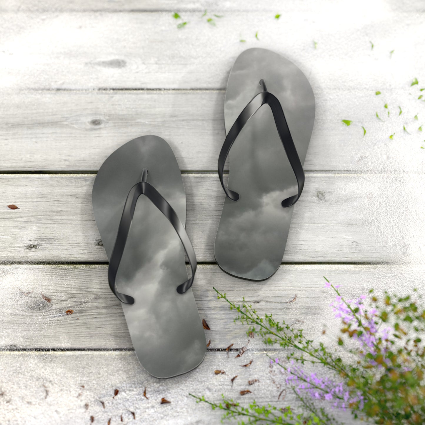 Cloudy Flip Flops - Stylish Beachwear, Vacation Essentials, Summer Footwear, Outdoor Adventures, Cloud Design