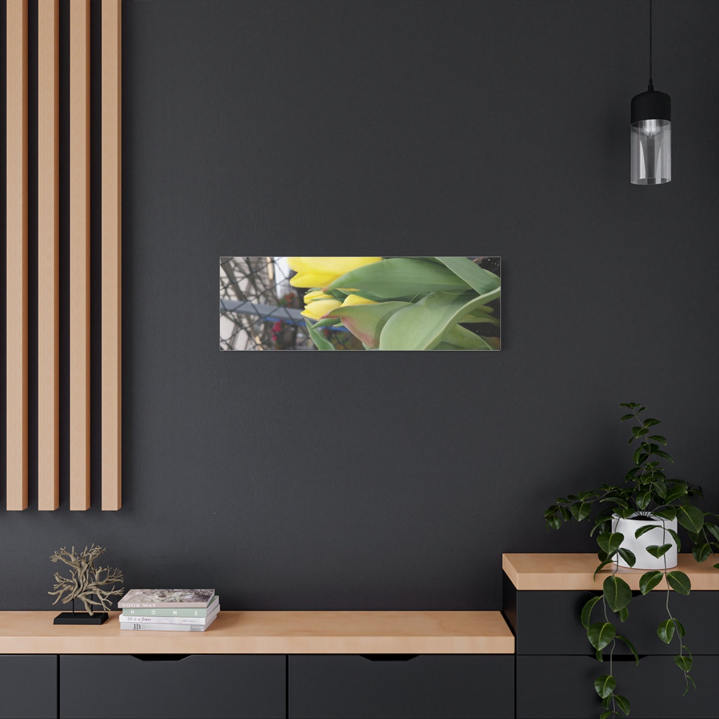 Yellow Tulip Stretched Canvas Art - Vibrant Floral Decor for Home & Gifts