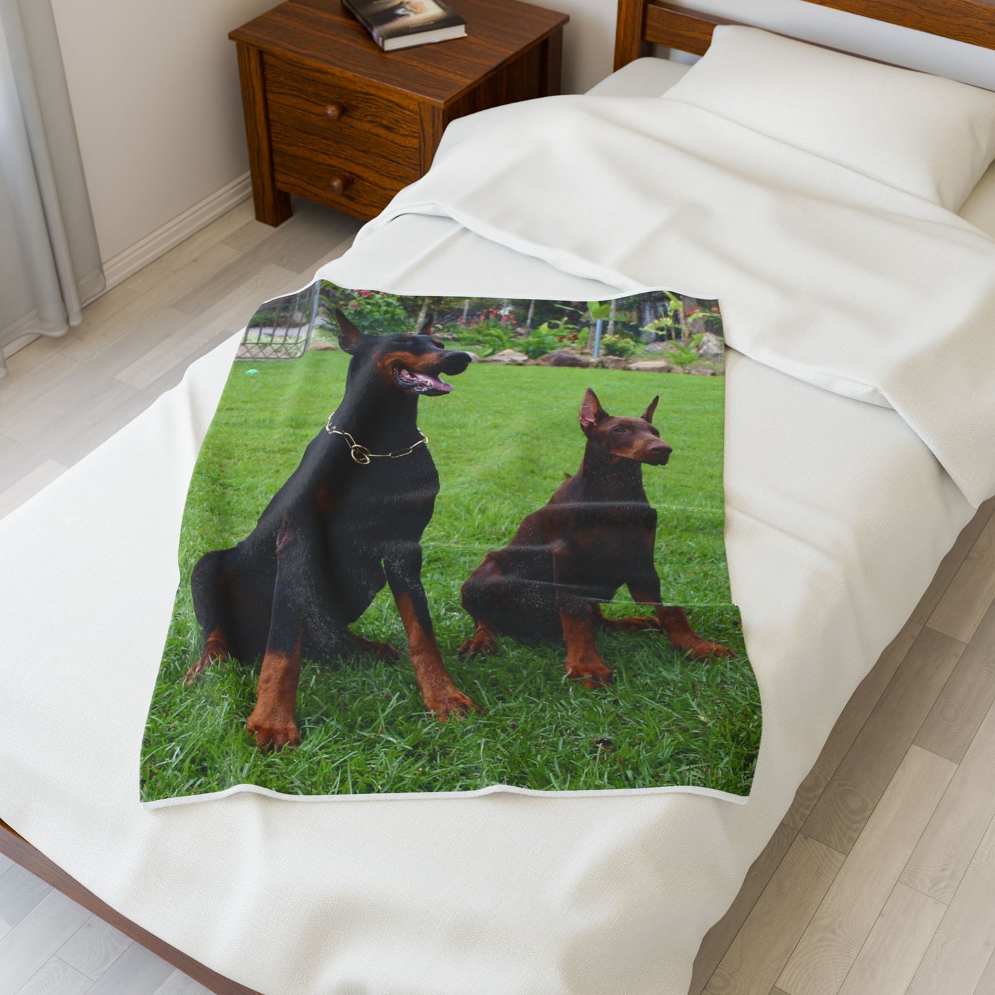 Doberman Dog Group Lovers Velveteen Plush Blanket | Cozy Pet Blanket for Home Decoration, Gift for Dog Owners, Animal Lover Cozy Throw