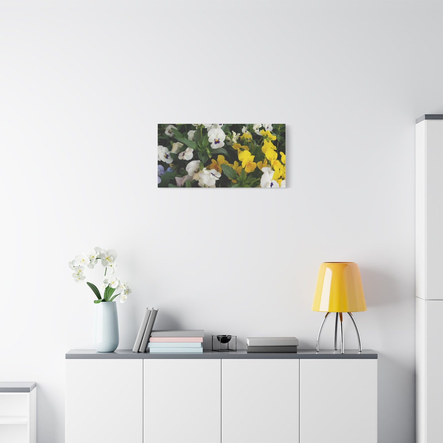 Pansies Floral Canvas Wall Art - Vibrant Pansy Design for Home Decor